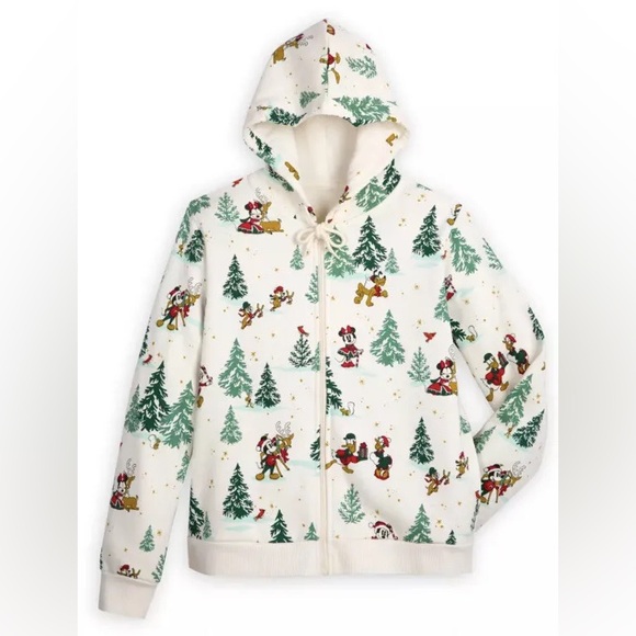 ‼️SOLD‼️Disney Parks-Womens Holiday Hoodie Size LARGE-Mickey Mouse and Friends - Picture 1 of 11